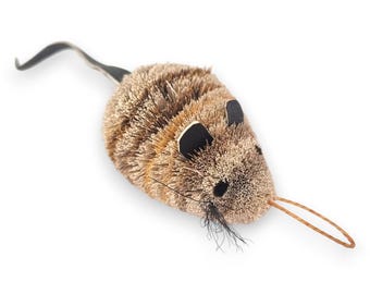 Mouse Cat Toy Handmade Melvin Mouse Chase Wand Teaser for Cats and Kittens by Tiga Toys, Compatible with Any Wand