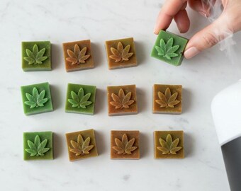Break Away Wax Melt Bar | Snap Bar Wax Melts | Handmade Soy Wax Melts | Strong Scented Cubes | Gift Idea | Cannabis Leaf Wax Melt