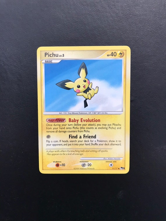 Pichu With Pikachu Altered Art Pokemon Trading Card - Etsy