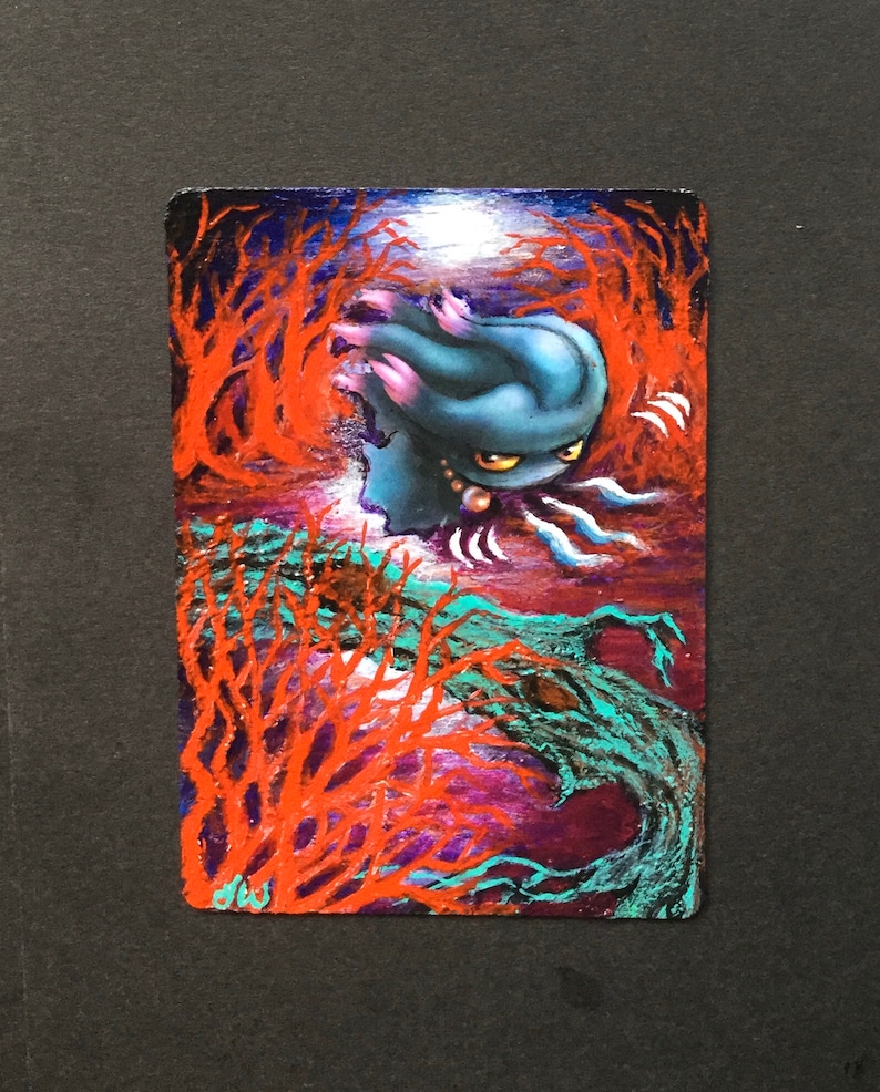 Misdreavus Altered Art Pokemon Trading Card
