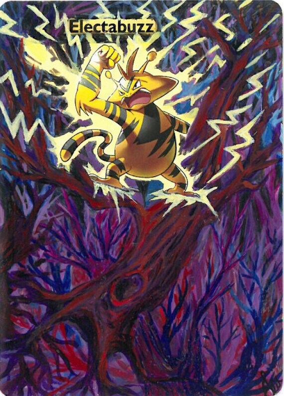 Electabuzz Extended Art Pokemon Trading Card Etsy