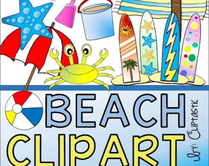 Beach Clipart - Digital Clip Art - Personal and Commercial Use - Etsy ...
