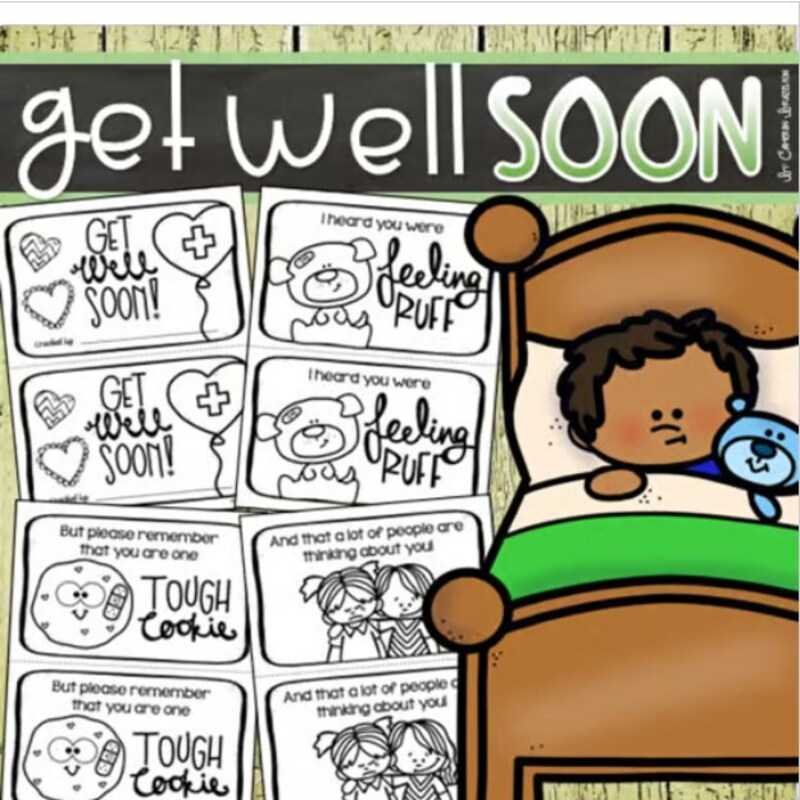 Get Well Soon Mini Card Etsy