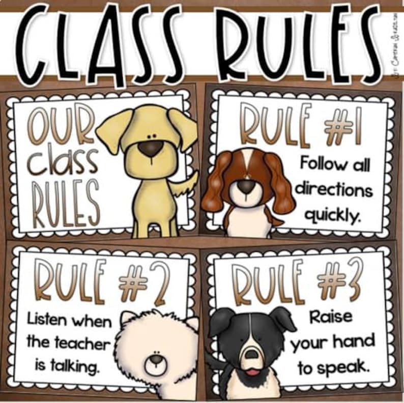 Classroom Rules Posters EDITABLE Back to School Dog Theme INSTANT ...