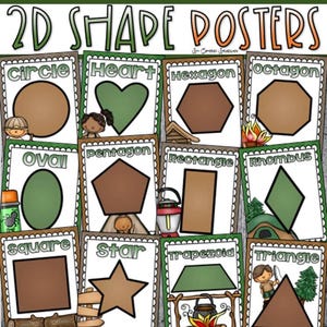 2D Shapes Poster Signs Camping Camp Out Theme INSTANT DOWNLOAD