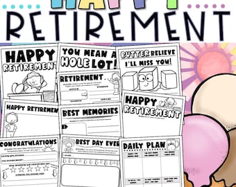 Retirement Advice Book and Goodbye Party Gift Ideas for Retiring People INSTANT DOWNLOAD PRINTABLES