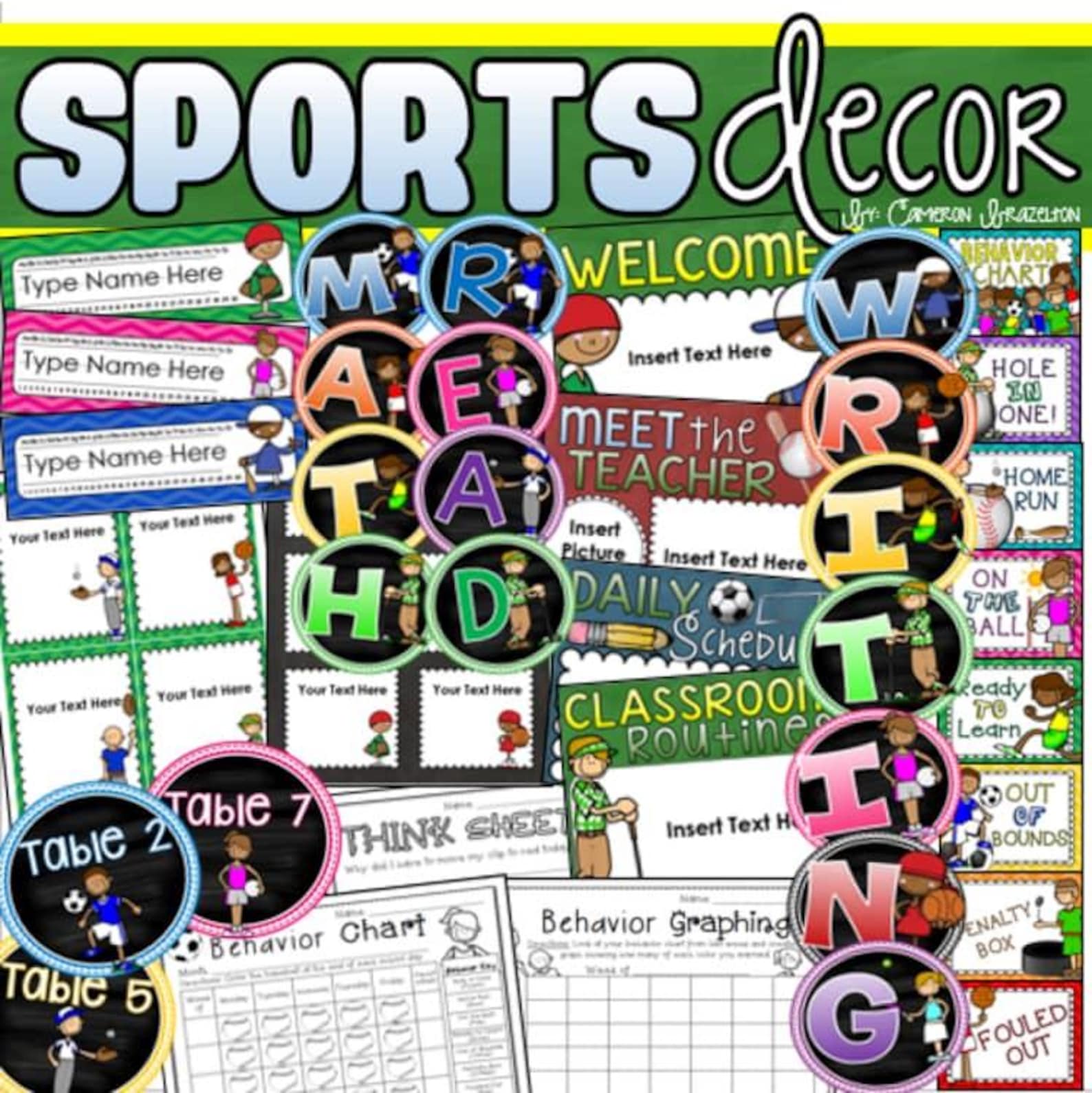 Sports Teamwork Theme Classroom Decorations and Management Mega Bundle ...