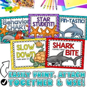Behavior Clip Chart Ocean Underwater Theme for Classroom Management ...