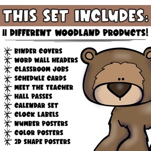 Woodland Animals Class Decor Bundle (posters, Binder Covers, Schedule ...