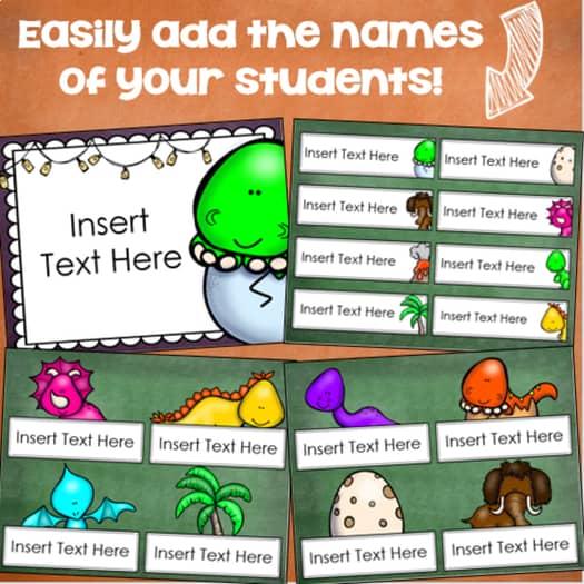 Happy Birthday Bulletin Board Display Posters Dinosaur Dino Editable ...