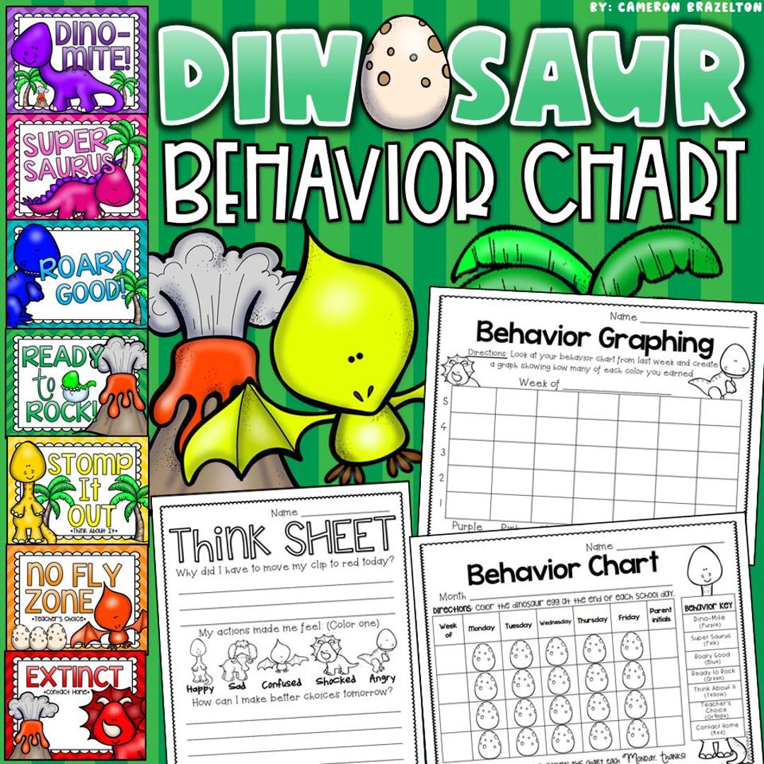 Behavior Clip Chart Dinosaur Theme for Classroom Management INSTANT ...