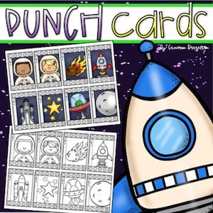 Cartes perforées d'incitation au comportement Récompenses pour la gestion de la classe Thème de l'espace TÉLÉCHARGEMENT IMMÉDIAT