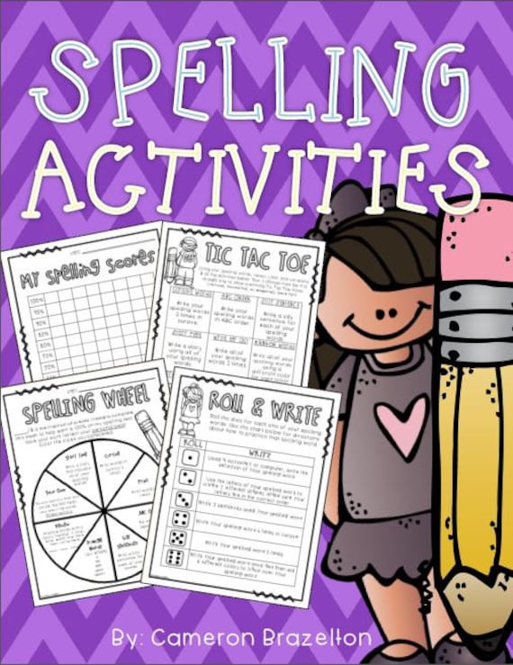 Spelling Homework Activities Task Cards Choice Boards Tic Tac Toe - 