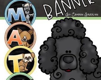 Bannière mathématique, décoration de la salle de classe, tableau d'affichage, thème chien, téléchargement immédiat à imprimer
