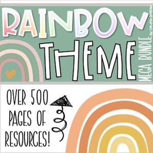 Boho Modern Muted Rainbow Theme Klassenzimmer Dekorationen und Mangement Mega Bundle INSTANT DOWNLOAD