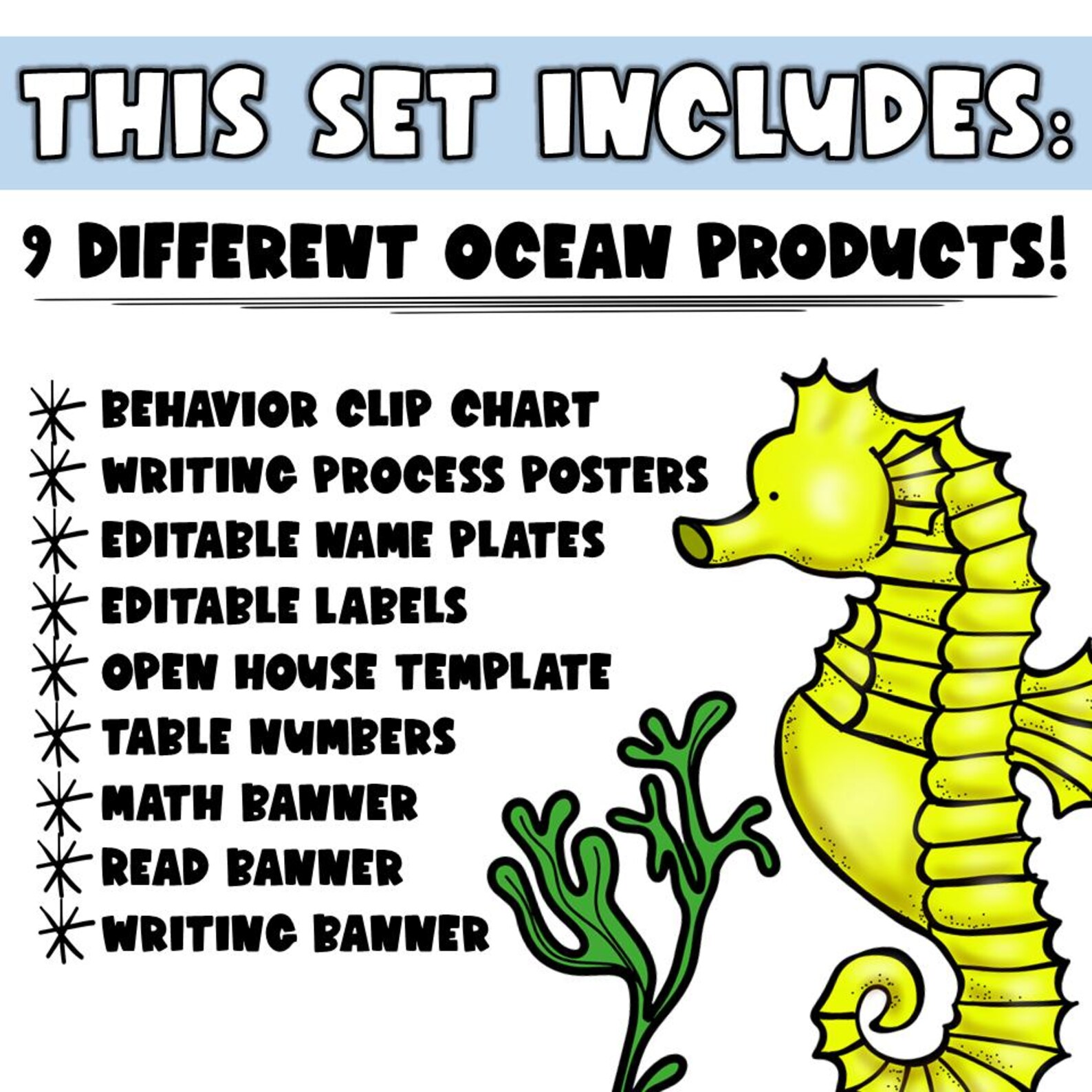 Ocean Underwater Theme Classroom Decor Bundle (behavior Chart, Name ...