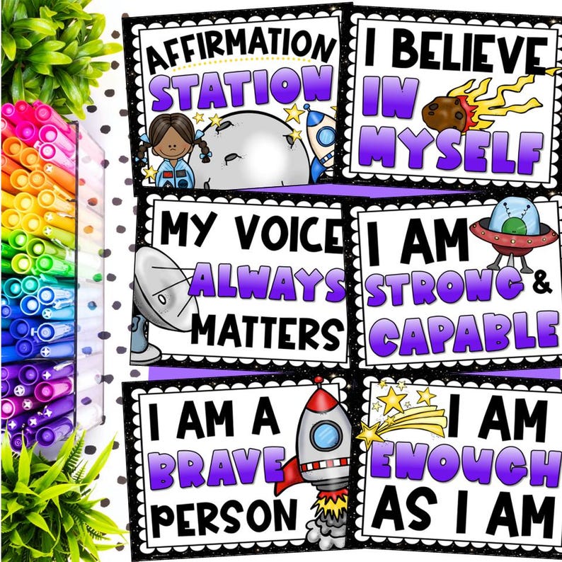 Outer Space Affirmation Station | Positive Posters for Confidence ...