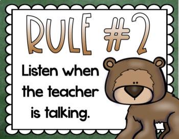Classroom Rules Posters EDITABLE Back to School Woodland Animals Theme ...
