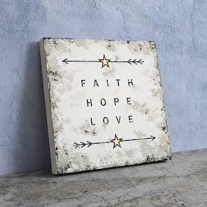 Modern Christian Art by Stan Beacham • Premium Canvas Wall Art • Mid Century Modern Furniture and Decor • Bible Verse Sign Christian Gifts