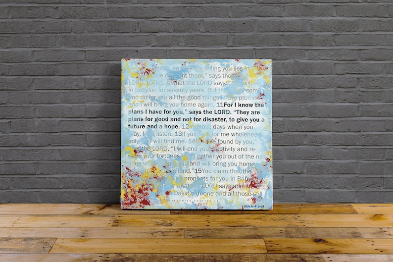 Scripture Wall Art by Stan Beacham • Premium Canvas Wall Art • Modern Christian Art • Bible Artwork Christian Gifts • Colorful Wall Art image 1