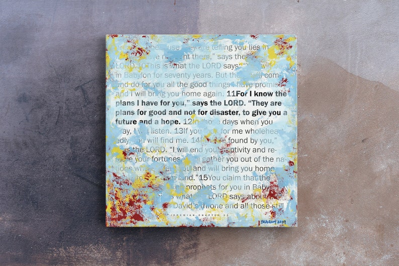 Scripture Wall Art by Stan Beacham • Premium Canvas Wall Art • Modern Christian Art • Bible Artwork Christian Gifts • Colorful Wall Art