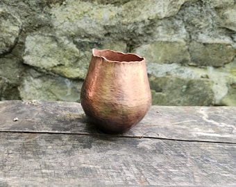 decoratve copper vessel. Blacksmith hand made copper work.