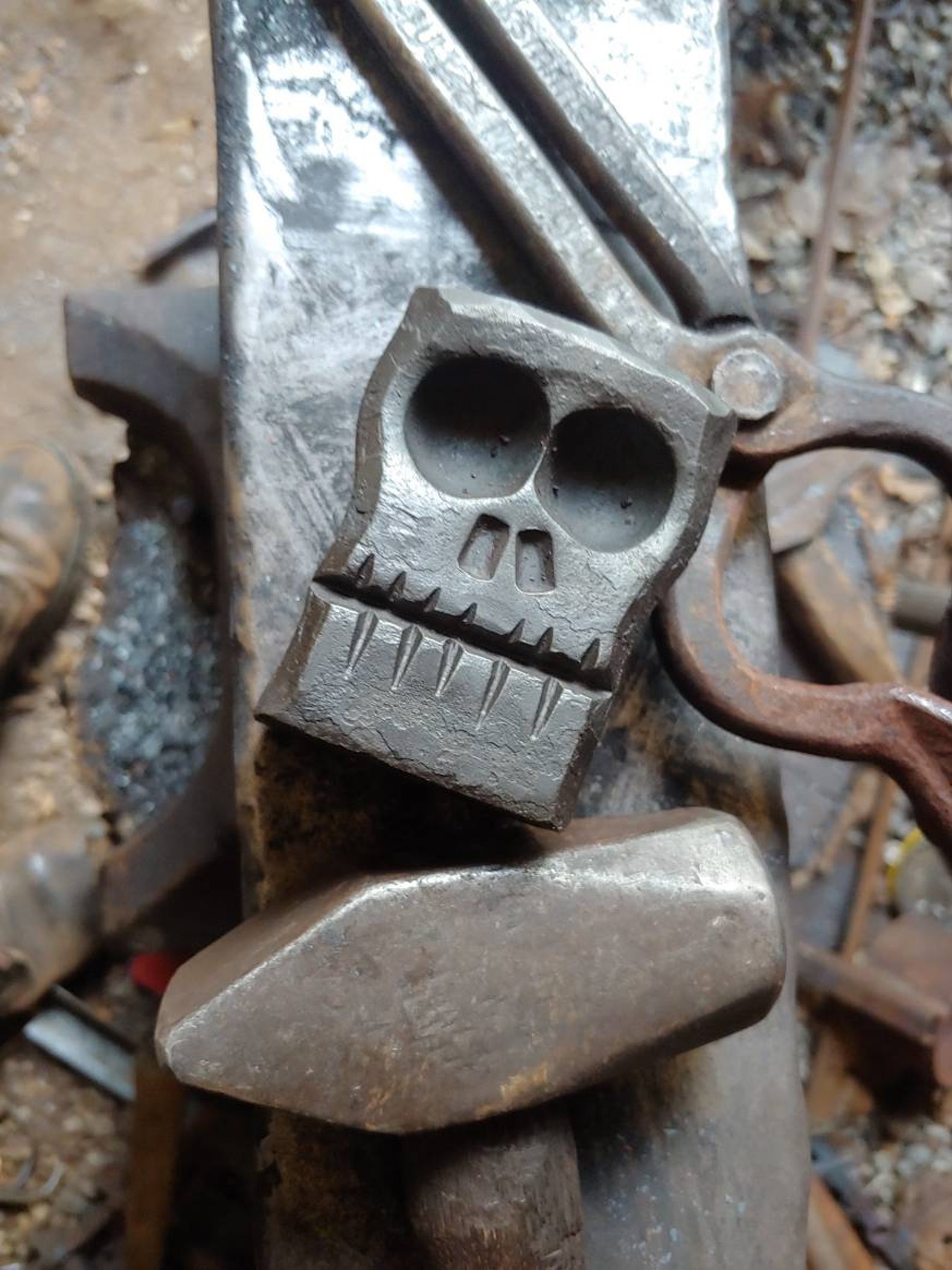 Steel Skull. Large Hand Steel Skull Sculpture. Etsy