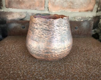 decoratve copper vessel. Blacksmith hand made copper work.