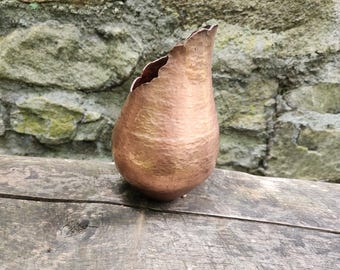 hand made copper vase. Blacksmith metalsmith handmade flower vase
