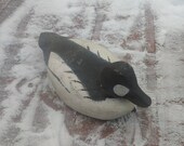 Goldeneye hunting decoy. Hand carved duck decoy.