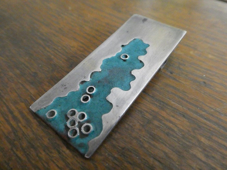 Vintage Sterling Silver Enamel Pendant