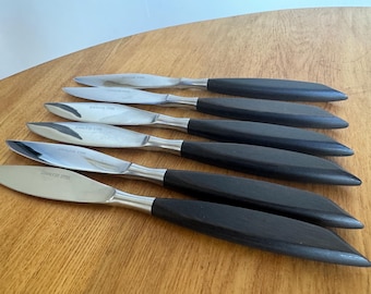 Vintage Japanese Rosewood Handle Knife Set Original Box