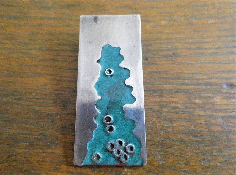 Vintage Sterling Silver Enamel Pendant