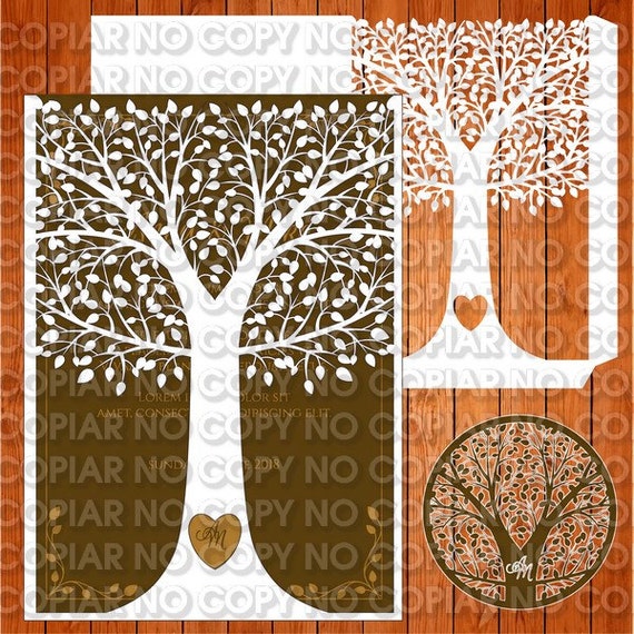 Download Wedding Invitation Card Template Tree Sheets Eps Ai Svg Etsy