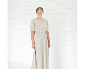 Women's KNIT Cape Dress Pattern  | modest knit dress | maxi dress | elastic waist | Sew Basic