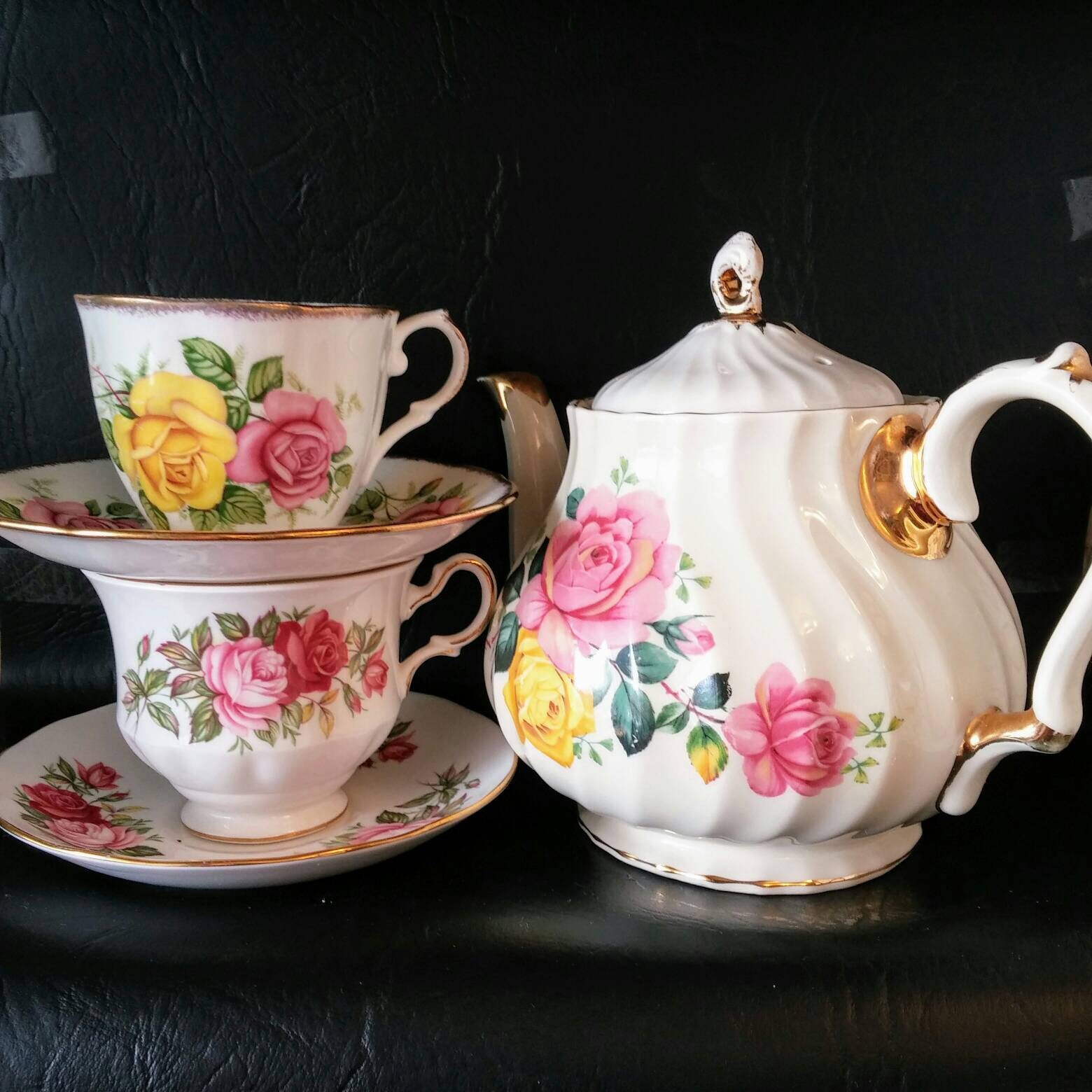 Sadler Teapot Tea Set Tea for Two Sadler Rose Teapot Etsy