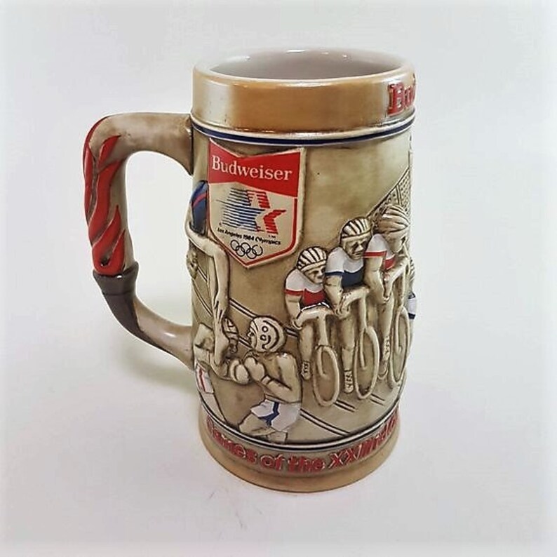 Vintage Budweiser Beer Mug Collectible 1984 Olympics Etsy