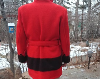 6 Point Hudson's Bay Jacket | Men's L-XL, Red With Black