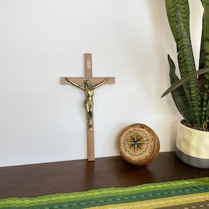 Vintage Wooden Crucifix | 12 inches Wall Crucifix, INRI, Jesus on the Cross, Christianity, Christian Religious Decor, Easter Decor