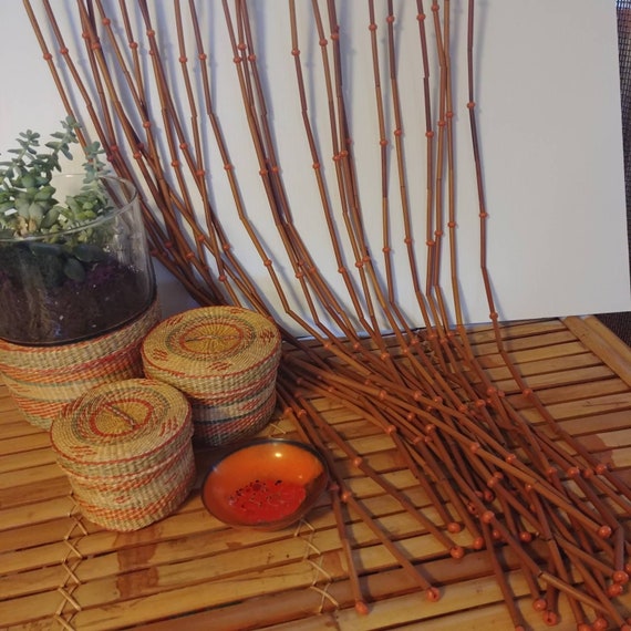 Vintage Wood Bead Curtain 1960 S Hippie Doorway Beads Etsy