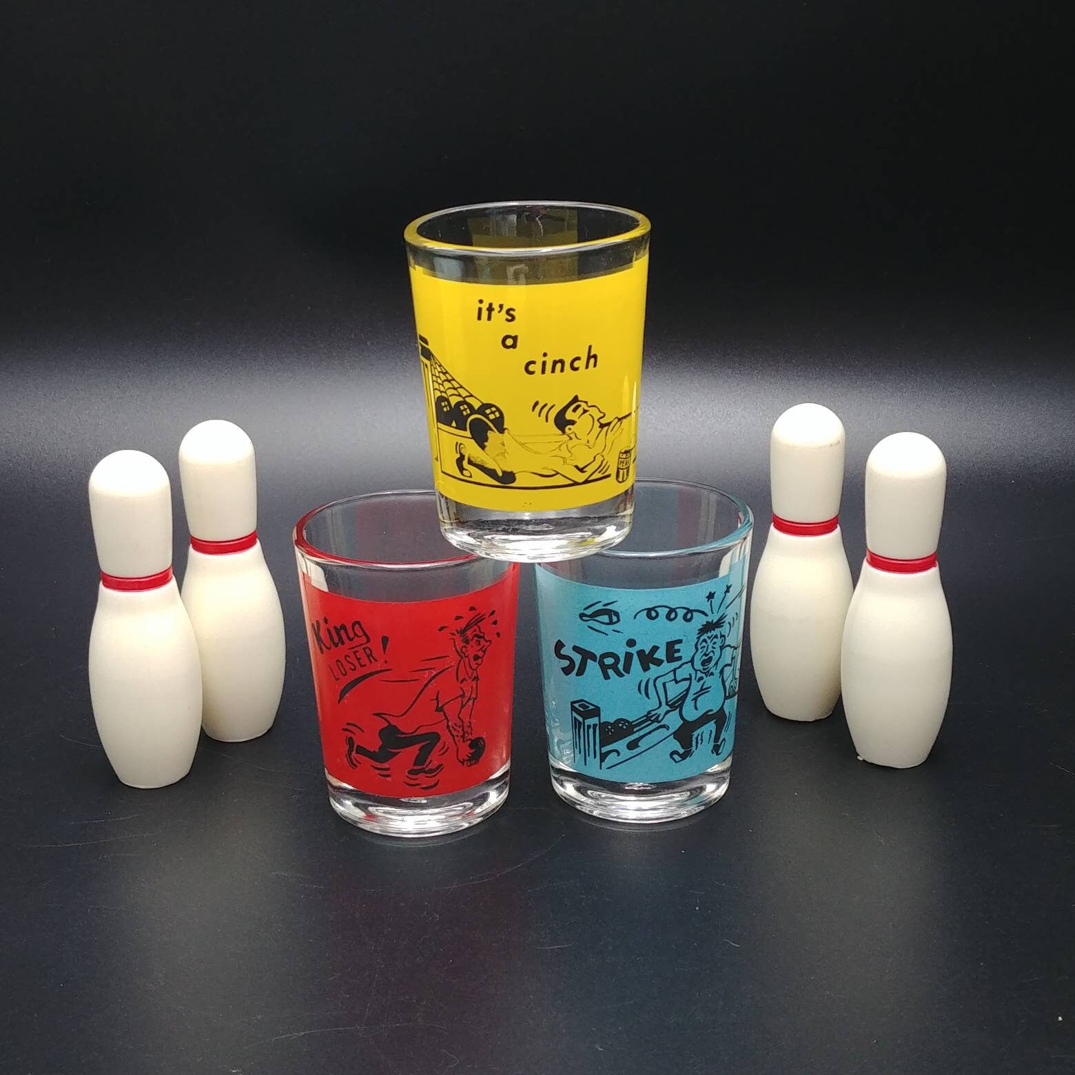 Vintage Shot Glasses Set of Three Funny Joke Shots Swanky Etsy