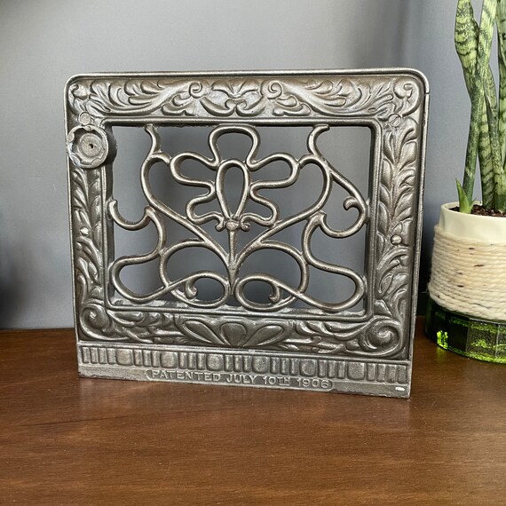 Antique Salvaged Metal Wall Register Art Nouveau 1906 - Etsy
