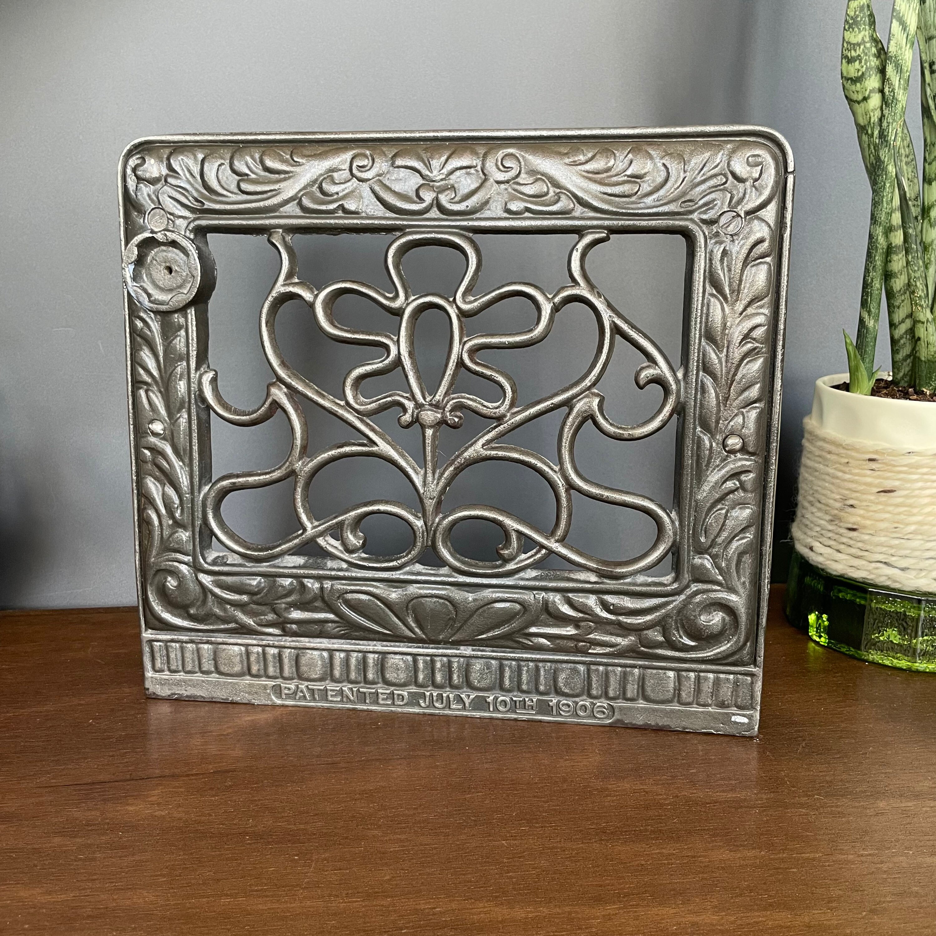 Antique Salvaged Metal Wall Register Art Nouveau 1906 - Etsy