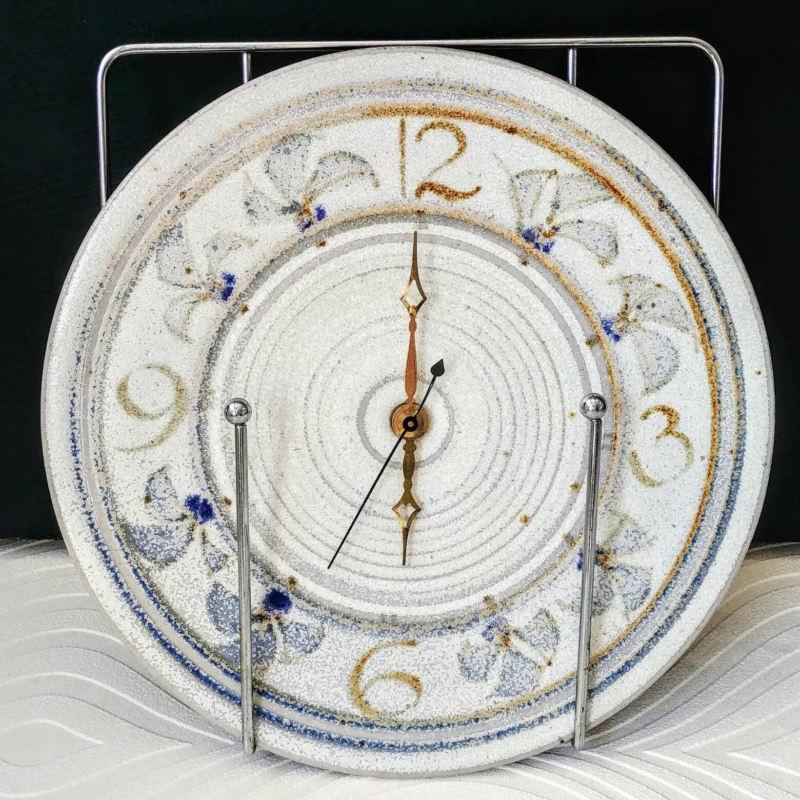 Vintage Pottery Wall Clock Original Stoneware Clock Danish Etsy