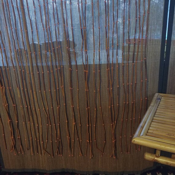 Vintage Wood Bead Curtain 1960 S Hippie Doorway Beads Etsy