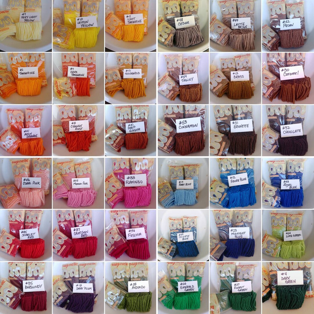 Polyester Rug Hooking Yarn 2 Pkgs of Same Vintage Colour, 7cm/2.75 in