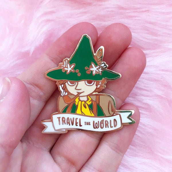 Travel the World hard enamel lapel pin