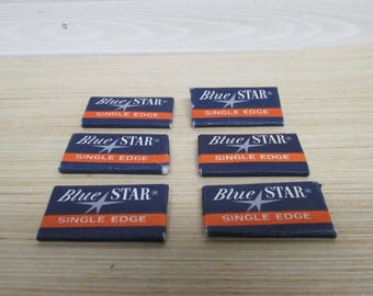 Lot of 6 Blue Star Blades in the Original Packaging/Vintage American Safety Razor Company/Blades Made in the USA