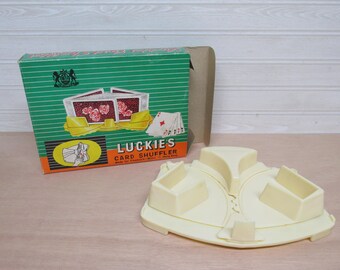 Vintage Card Shuffler/Luckies Playing Card Shuffler Up to 3 Decks/Made in Hong Kong