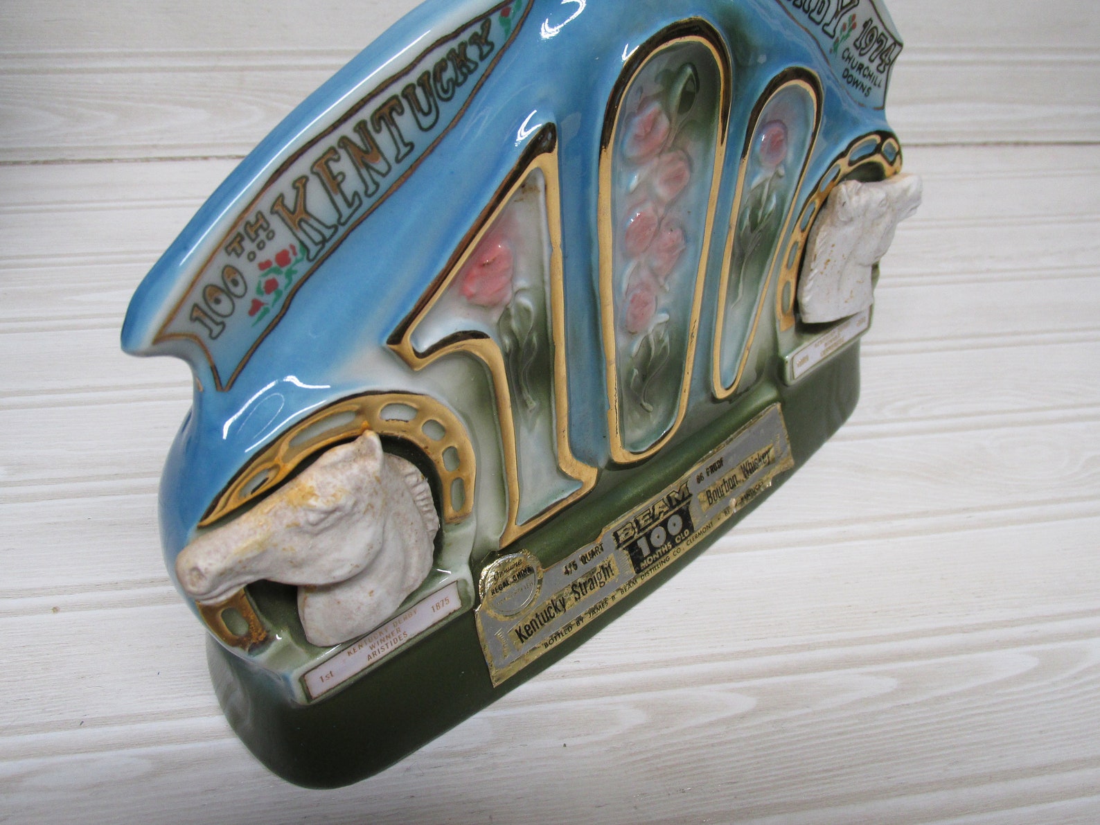 Jim Beam Whiskey Decanter/Ceramic 100th Kentucky Derby Horse Etsy